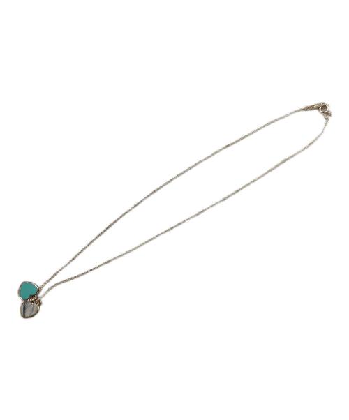 TIFFANY & Co.（ティファニー）Tiffany & Co. (ティファニー) リターントゥティファニーダブルハートネックレス シルバー×ブルーの古着・服飾アイテム