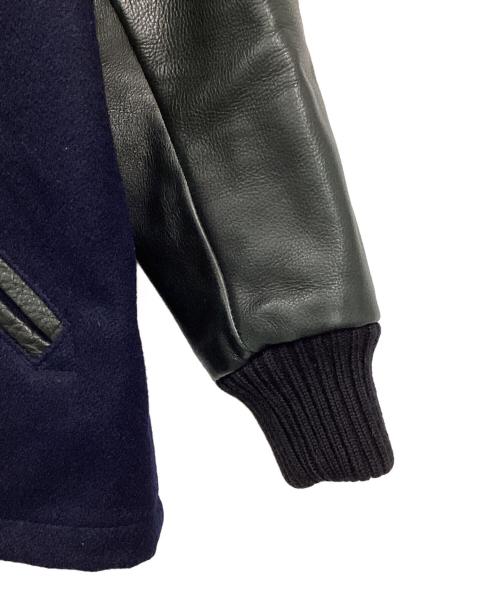 skookum（スクーカム）skookum (スクーカム) レザー切替スタジャン ネイビー×ブラック サイズ:38の古着・服飾アイテム