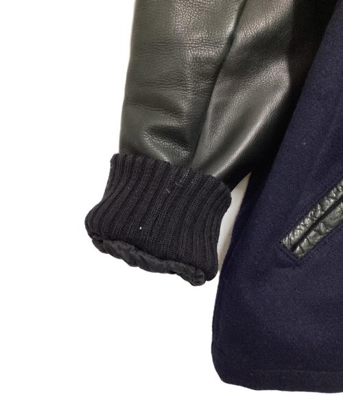skookum（スクーカム）skookum (スクーカム) レザー切替スタジャン ネイビー×ブラック サイズ:38の古着・服飾アイテム