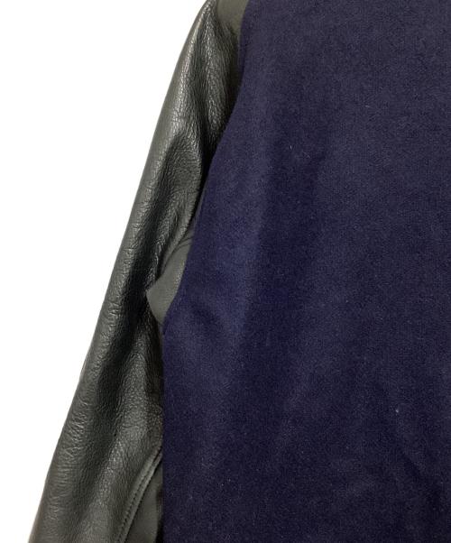 skookum（スクーカム）skookum (スクーカム) レザー切替スタジャン ネイビー×ブラック サイズ:38の古着・服飾アイテム