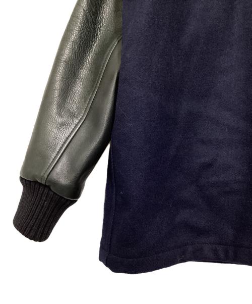 skookum（スクーカム）skookum (スクーカム) レザー切替スタジャン ネイビー×ブラック サイズ:38の古着・服飾アイテム