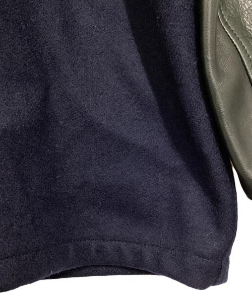 skookum（スクーカム）skookum (スクーカム) レザー切替スタジャン ネイビー×ブラック サイズ:38の古着・服飾アイテム