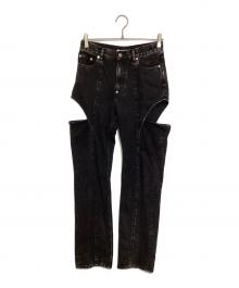 JOHN LAWRENCE SULLIVAN（ジョン ローレンス サリバン）の古着「Washed denim hollowed out pants」｜ブラック