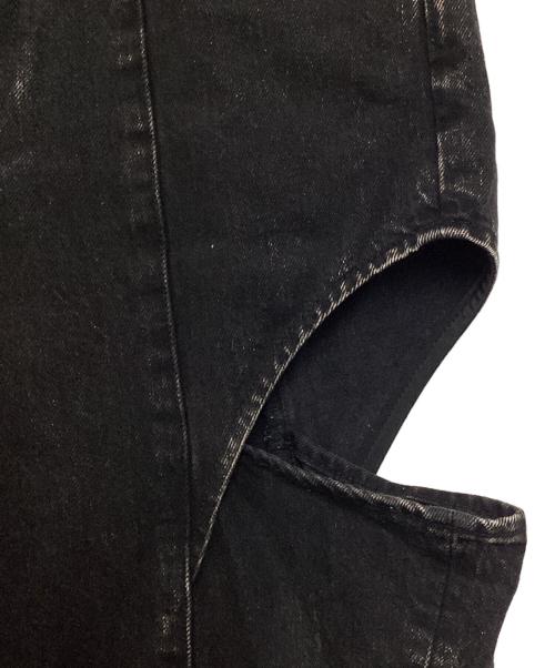 JOHN LAWRENCE SULLIVAN（ジョン ローレンス サリバン）JOHN LAWRENCE SULLIVAN (ジョン ローレンス サリバン) Washed denim hollowed out pants ブラック サイズ:Mの古着・服飾アイテム