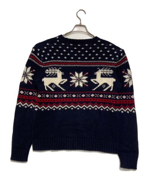 POLO RALPH LAUREN（ポロ・ラルフローレン）POLO RALPH LAUREN (ポロ・ラルフローレン) カシミヤ混ノルディックセーター ネイビー サイズ:Ｍの古着・服飾アイテム