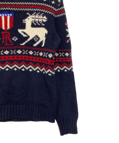 POLO RALPH LAUREN（ポロ・ラルフローレン）POLO RALPH LAUREN (ポロ・ラルフローレン) カシミヤ混ノルディックセーター ネイビー サイズ:Ｍの古着・服飾アイテム
