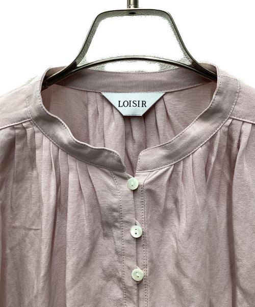 LOISIR（ロワズィール）LOISIR (ロワズィール) レーヨンリネンスタンドカラーブラウス ピンク サイズ:表記無しの古着・服飾アイテム