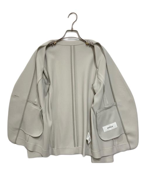 SOEJU（ソージュ）SOEJU (ソージュ) ノーカラージャケット グレー サイズ:Lの古着・服飾アイテム