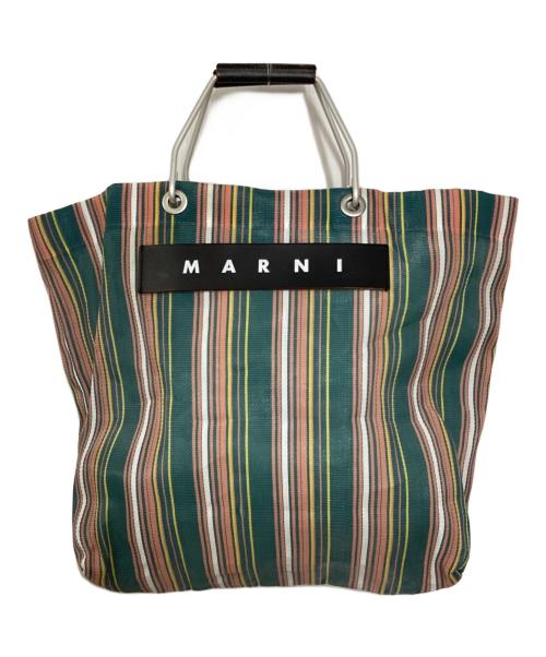 MARNI（マルニ）MARNI (マルニ) MARKET STRIPE BAG グリーン×ピンクの古着・服飾アイテム