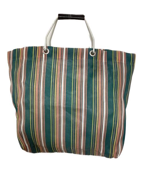 MARNI（マルニ）MARNI (マルニ) MARKET STRIPE BAG グリーン×ピンクの古着・服飾アイテム