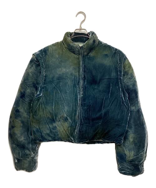 masu（エムエーエスユー）MASU (エムエーエスユー) VELVET PUFFER JACKET グリーン サイズ:48の古着・服飾アイテム