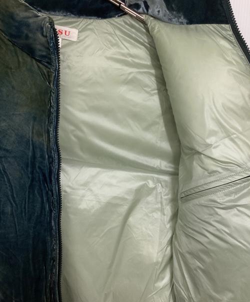 masu（エムエーエスユー）MASU (エムエーエスユー) VELVET PUFFER JACKET グリーン サイズ:48の古着・服飾アイテム