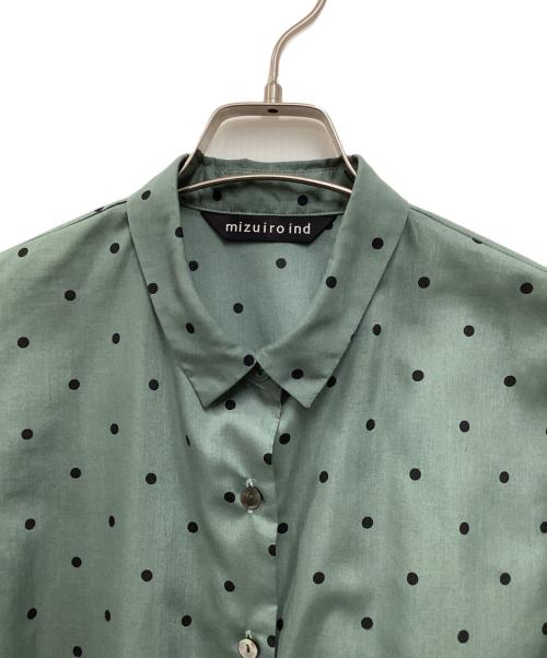 mizuiro-ind（ミズイロインド）mizuiro-ind (ミズイロインド) ドットシャツ グリーン サイズ:表記無しの古着・服飾アイテム
