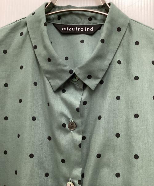 mizuiro-ind（ミズイロインド）mizuiro-ind (ミズイロインド) ドットシャツ グリーン サイズ:表記無しの古着・服飾アイテム
