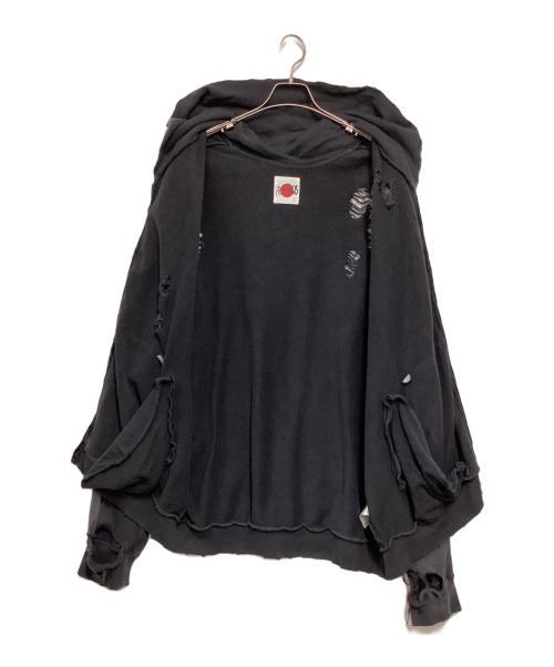 FR(13)NDS（フレンズ）FR(13)NDS (フレンズ) ダメージ加工ジップパーカー グレー サイズ:Fの古着・服飾アイテム