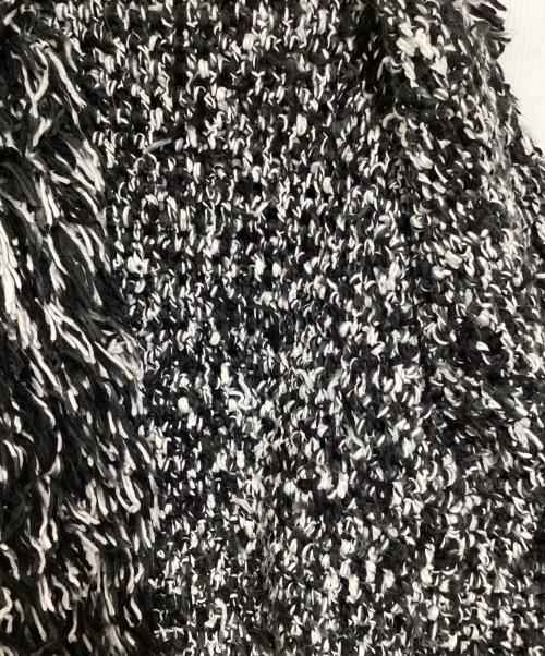 LEINWANDE（ラインヴァンド）LEINWANDE (ラインヴァンド) Hand Fringe Knit Coat ブラック×ホワイト サイズ:FREEの古着・服飾アイテム