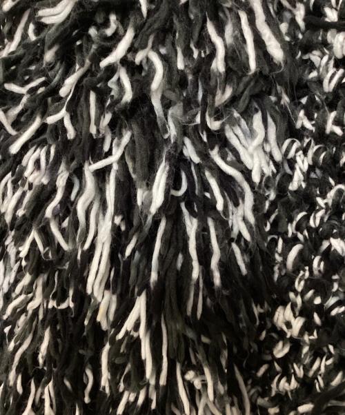 LEINWANDE（ラインヴァンド）LEINWANDE (ラインヴァンド) Hand Fringe Knit Coat ブラック×ホワイト サイズ:FREEの古着・服飾アイテム