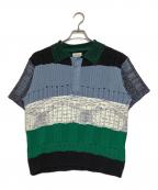 PAMMパム）の古着「格子のニットポロシャツ」｜マルチカラー