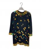 LEONARDレオナール）の古着「シルク混ボタンデザインカットソー」｜ブラック