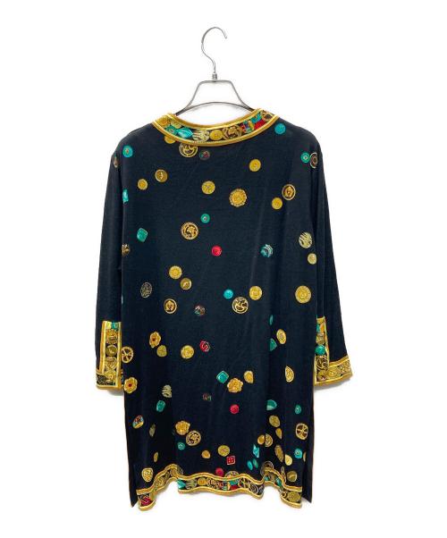 LEONARD（レオナール）LEONARD (レオナール) シルク混ボタンデザインカットソー ブラック サイズ:Mの古着・服飾アイテム