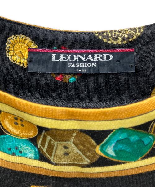 LEONARD（レオナール）LEONARD (レオナール) シルク混ボタンデザインカットソー ブラック サイズ:Mの古着・服飾アイテム