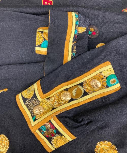 LEONARD（レオナール）LEONARD (レオナール) シルク混ボタンデザインカットソー ブラック サイズ:Mの古着・服飾アイテム