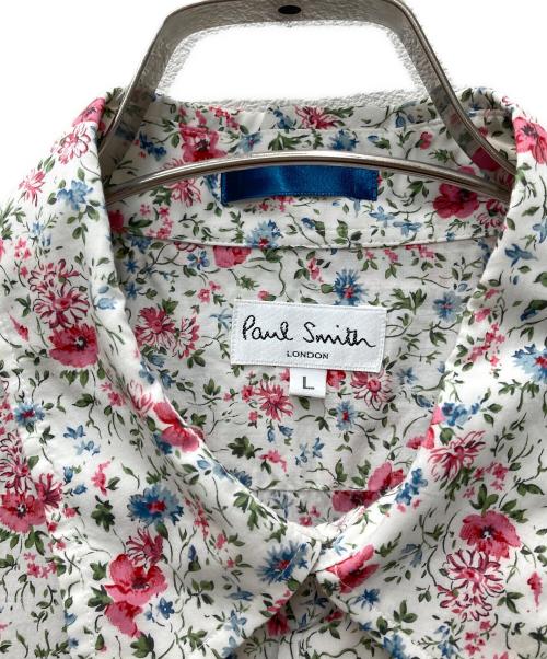 Paul Smith London（ポールスミスロンドン）Paul Smith London (ポールスミスロンドン) 花柄ウエスタンシャツ ホワイト×ピンク サイズ:Lの古着・服飾アイテム