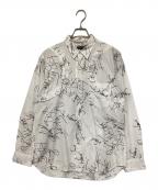 COMME des GARCONS HOMME PLUSコムデギャルソンオムプリュス）の古着「メッセージフリルシャツ」｜ホワイト×ブラック