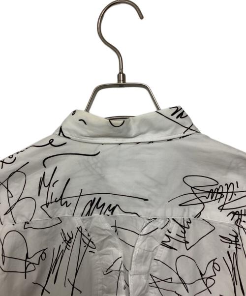 COMME des GARCONS HOMME PLUS（コムデギャルソンオムプリュス）COMME des GARCONS HOMME PLUS (コムデギャルソンオムプリュス) メッセージフリルシャツ ホワイト×ブラック サイズ:Sの古着・服飾アイテム