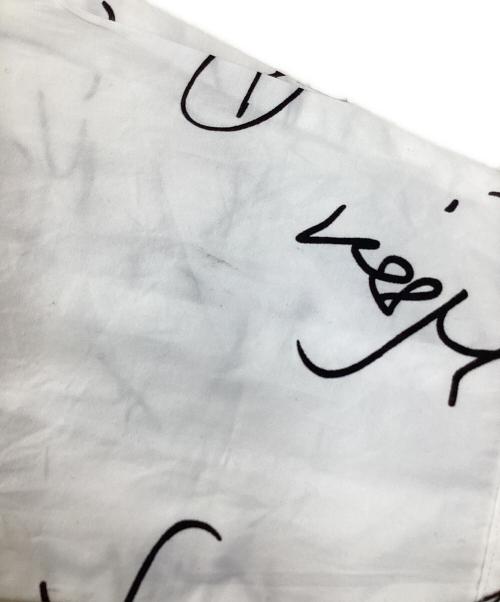 COMME des GARCONS HOMME PLUS（コムデギャルソンオムプリュス）COMME des GARCONS HOMME PLUS (コムデギャルソンオムプリュス) メッセージフリルシャツ ホワイト×ブラック サイズ:Sの古着・服飾アイテム