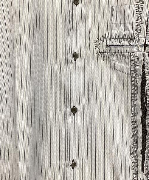 COMME des GARCONS SHIRT（コムデギャルソンシャツ）COMME des GARCONS SHIRT (コムデギャルソンシャツ) 切替カットワークシャツ ブルー×ブラック サイズ:Mの古着・服飾アイテム