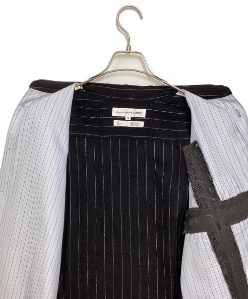 COMME des GARCONS SHIRT（コムデギャルソンシャツ）COMME des GARCONS SHIRT (コムデギャルソンシャツ) 切替カットワークシャツ ブルー×ブラック サイズ:Mの古着・服飾アイテム