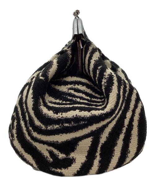 A VACATION（ア ヴァケーション）A VACATION (ア ヴァケーション) がま口クラッチバッグ ブラック×ベージュの古着・服飾アイテム