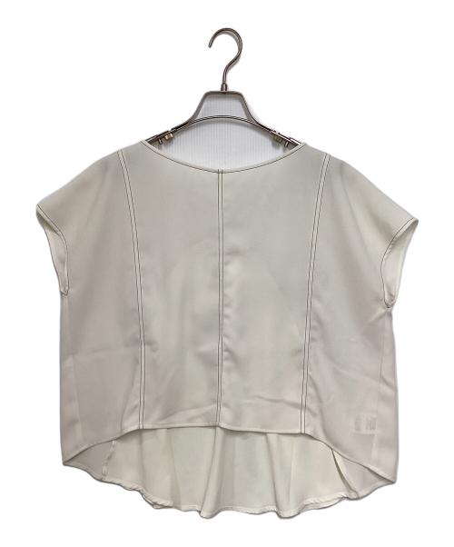 Diagram（ダイアグラム）Diagram (ダイアグラム) サテン切替ジョーゼットブラウス アイボリー サイズ:36の古着・服飾アイテム