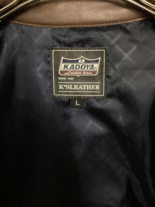 KADOYA（カドヤ）KADOYA (カドヤ) セミダブルライダースジャケット ブラウン サイズ:Lの古着・服飾アイテム