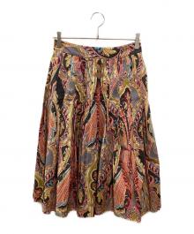 MARGARET HOWELL（マーガレットハウエル）の古着「総柄プリーツスカート」｜マルチカラー