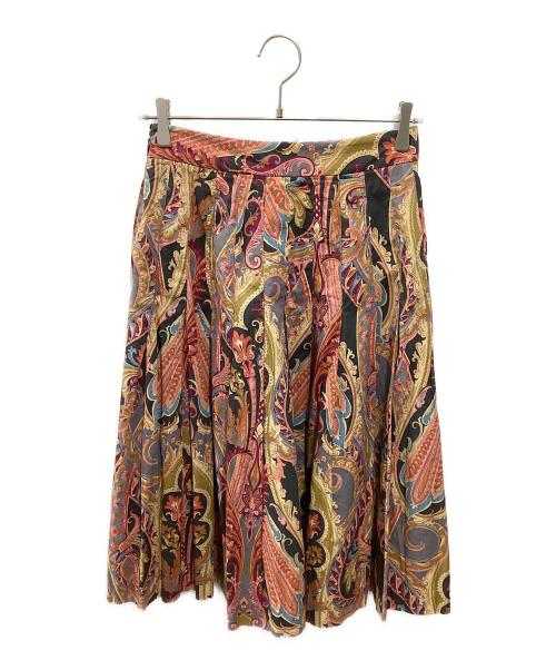 MARGARET HOWELL（マーガレットハウエル）MARGARET HOWELL (マーガレットハウエル) 総柄プリーツスカート マルチカラー サイズ:2の古着・服飾アイテム