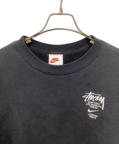 NIKE（ナイキ）NIKE (ナイキ) stussy (ステューシー) Fleece Crew Sweatshirt ブラック サイズ:Lの古着・服飾アイテム