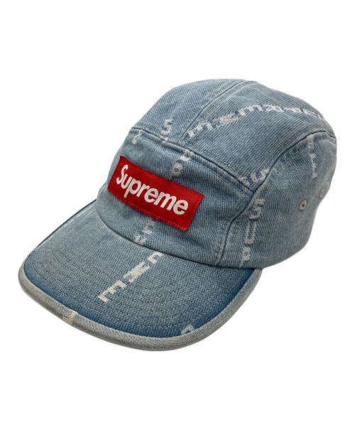 SUPREME（シュプリーム）Supreme (シュプリーム) Logo Stripe Jacquard Denim Camp Cap インディゴの古着・服飾アイテム