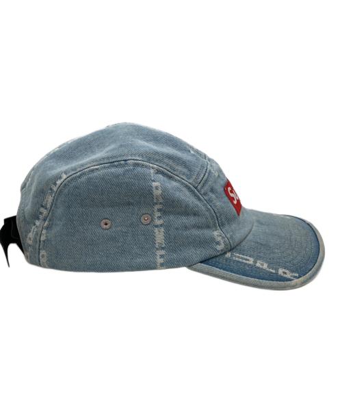 SUPREME（シュプリーム）Supreme (シュプリーム) Logo Stripe Jacquard Denim Camp Cap インディゴの古着・服飾アイテム