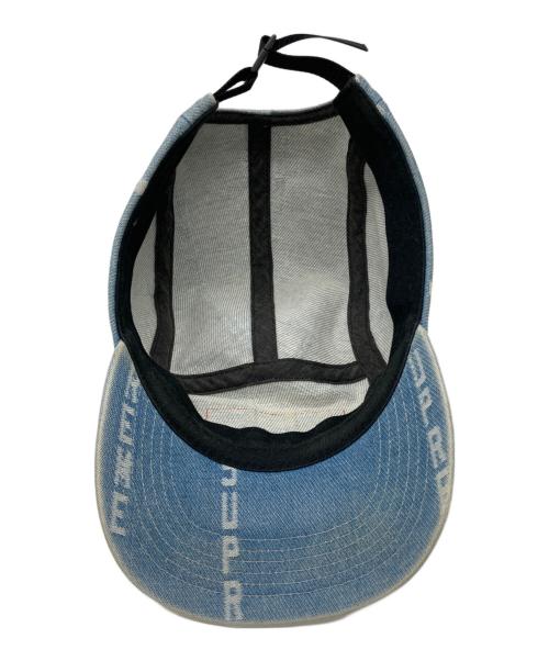 SUPREME（シュプリーム）Supreme (シュプリーム) Logo Stripe Jacquard Denim Camp Cap インディゴの古着・服飾アイテム