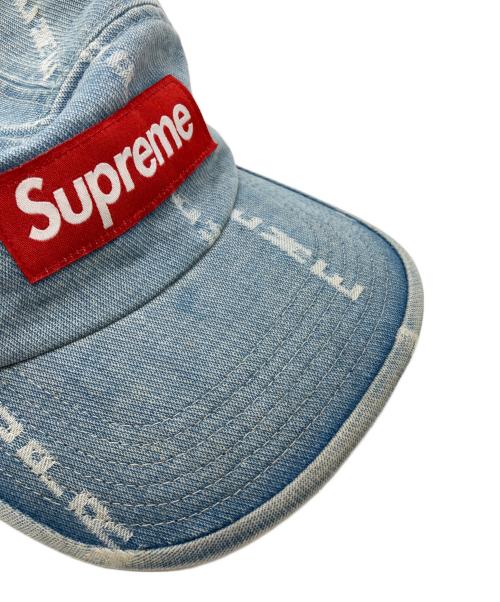 SUPREME（シュプリーム）Supreme (シュプリーム) Logo Stripe Jacquard Denim Camp Cap インディゴの古着・服飾アイテム