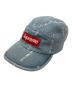 Supreme（シュプリーム）の古着「Logo Stripe Jacquard Denim Camp Cap」｜インディゴ