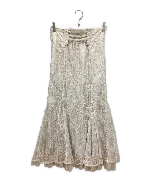 MERCURY DUO（マーキュリーデュオ）MERCURY DUO (マーキュリーデュオ) 裾チュールレースマーメイドスカート アイボリー サイズ:M 未使用品の古着・服飾アイテム