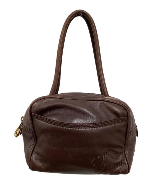 LOEWE（ロエベ）LOEWE (ロエベ) アナグラム レザー ミニハンドバッグ ブラウンの古着・服飾アイテム