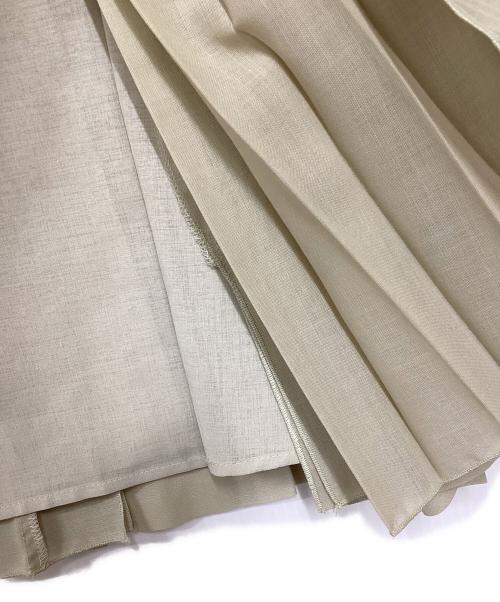 H BEAUTY&YOUTH（エイチ ビューティー&ユース）H BEAUTY&YOUTH (エイチ ビューティー&ユース) SHEER PLEATED SKIRT ベージュ サイズ:M 未使用品の古着・服飾アイテム