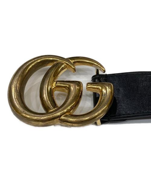 GUCCI（グッチ）GUCCI (グッチ) GGマーモントベルト ブラック×ゴールドの古着・服飾アイテム