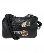 ear PAPILLONNER×PEZイアパピヨネ×ペッツ）の古着「牛革モバイルストラップショルダー」｜ブラック