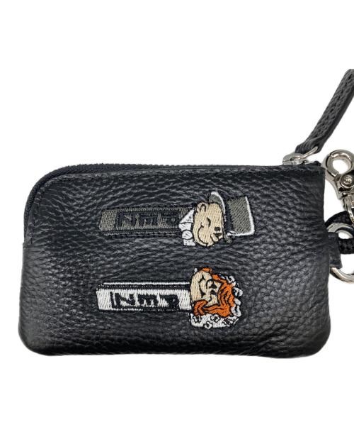 ear PAPILLONNER（イアパピヨネ）ear PAPILLONNER (イアパピヨネ) PEZ (ペッツ) 牛革モバイルストラップショルダー ブラックの古着・服飾アイテム