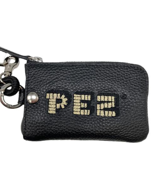 ear PAPILLONNER（イアパピヨネ）ear PAPILLONNER (イアパピヨネ) PEZ (ペッツ) 牛革モバイルストラップショルダー ブラックの古着・服飾アイテム